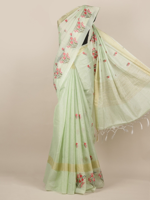 

Pothys Green Printed Tissue Saree