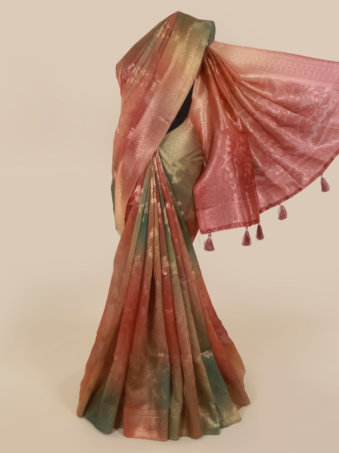 

Pothys Green & Pink Cotton Blend Woven Design Saree