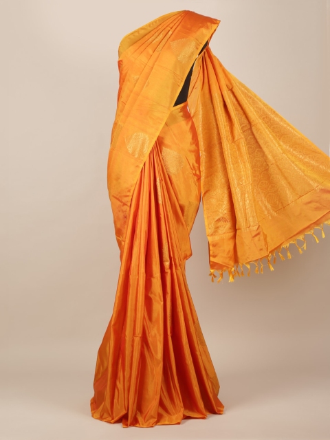 

Pothys Orange Solid Silk Cotton Saree