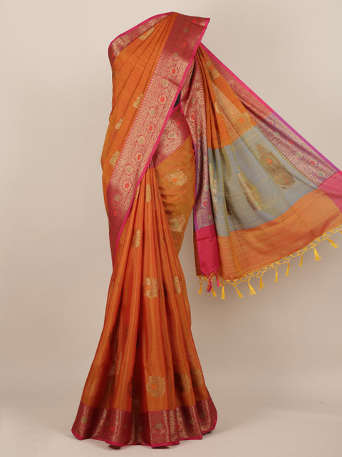 

Pothys Orange Woven Design Cotton Blend Saree