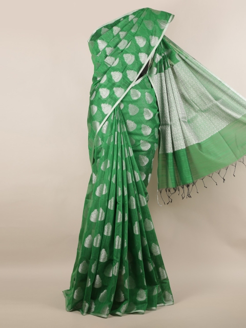 

Pothys Green Woven Design Cotton Blend Saree
