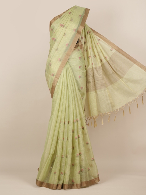 Pothys Green Woven Design Tissue Saree