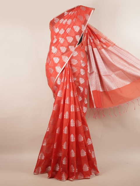 

Pothys Orange Woven Design Cotton Blend Saree