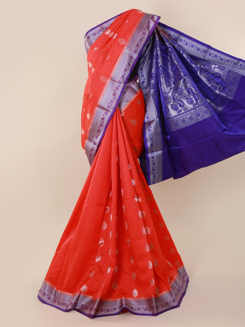 

Pothys Red Woven Design Art Silk Saree