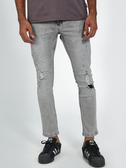 

Blue Saint Men Grey Slim Fit Mid-Rise Mildly Distressed Jeans