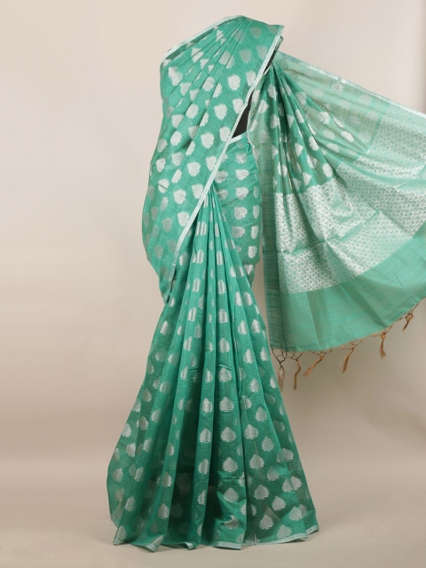 

Pothys Green Woven Design Cotton Blend Saree