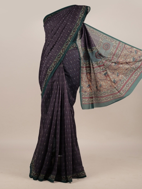 

Pothys Blue Printed Jute Silk Saree