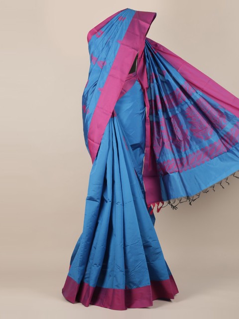 

Pothys Blue & Pink Silk Cotton Printed Saree
