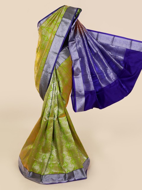 

Pothys Green & Silver-Toned Art Silk Woven Design Saree