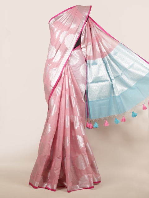 

Pothys Pink Woven Design Cotton Blend Saree