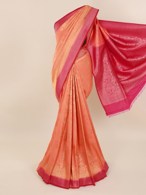 

Pothys Peach-Coloured Woven Design Pure Silk Saree