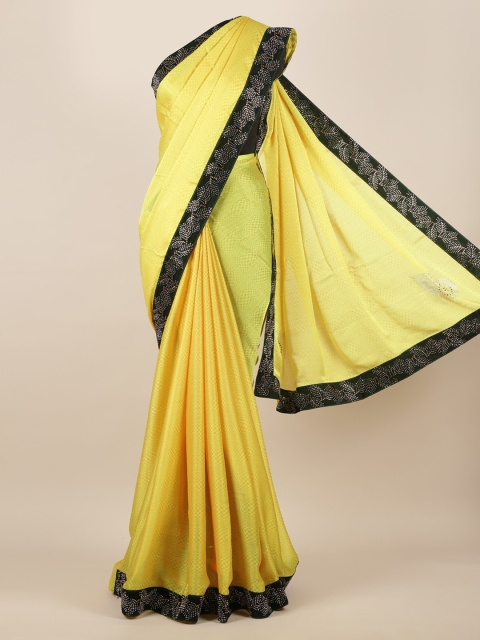 

Pothys Yellow & Black Poly Georgette Woven Design Saree