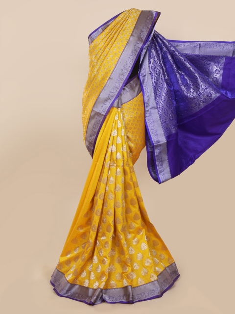 

Pothys Yellow & Blue Art Silk Woven Design Saree