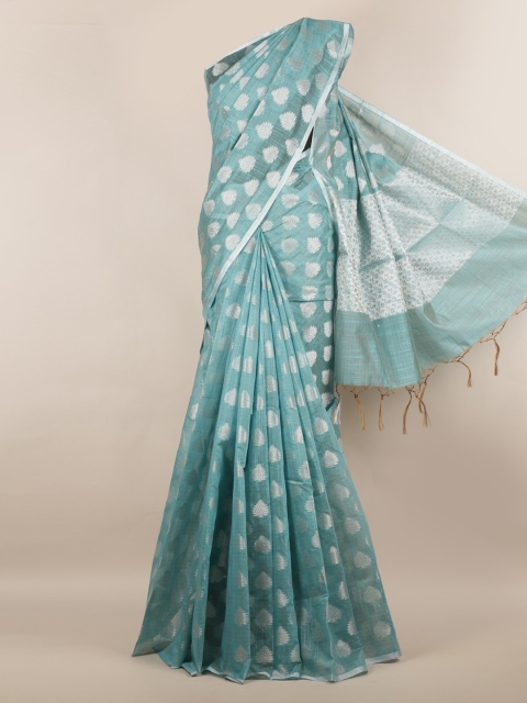 

Pothys Blue Woven Design Cotton Blend Saree