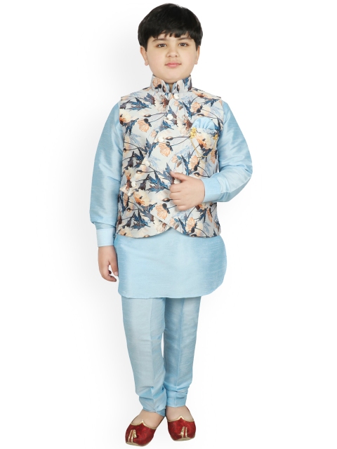 

SG YUVRAJ Boys Blue Solid Kurta with Trousers