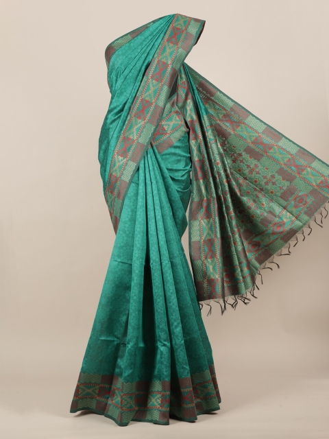 

Pothys Green Woven Design Jute Silk Saree