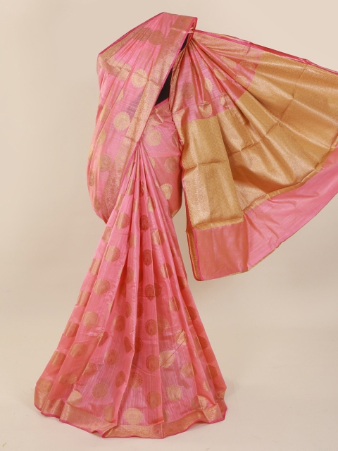 

Pothys Pink Woven Design Cotton Blend Saree