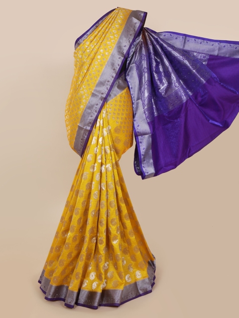 

Pothys Yellow Woven Design Art Silk Saree