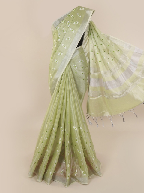 

Pothys Green Woven Design Cotton Blend Saree