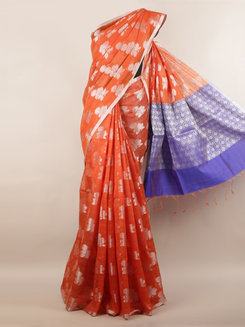 

Pothys Orange Woven Design Cotton Blend Saree