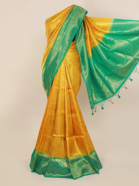 

Pothys Mustard Woven Design Pure Silk Saree