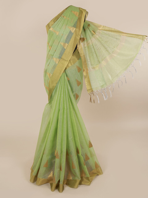 

Pothys Green Woven Design Cotton Blend Saree