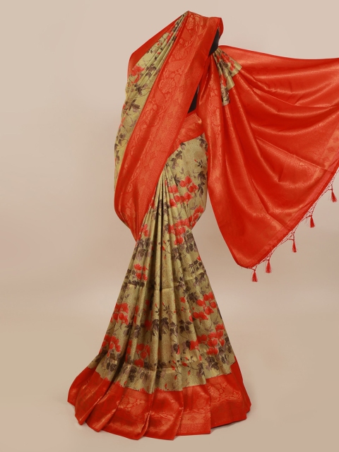 

Pothys Green & Orange Art Silk Woven Design Saree