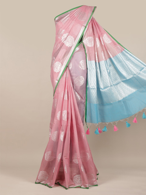 

Pothys Pink Woven Design Cotton Blend Saree