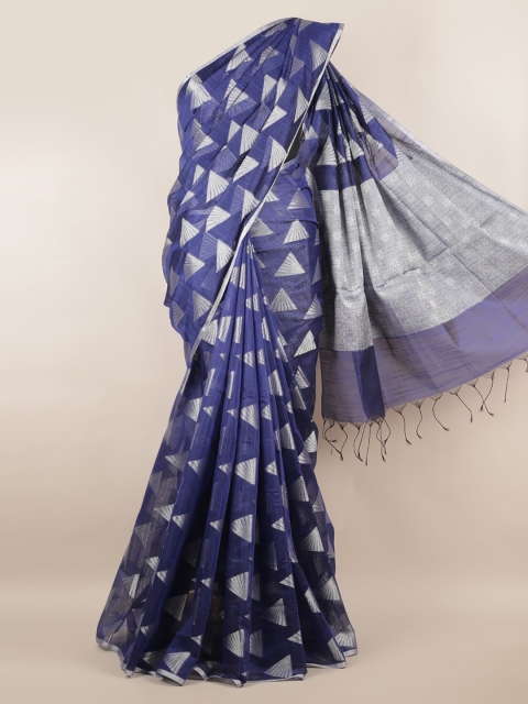 

Pothys Blue Woven Design Cotton Blend Saree