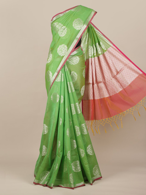 

Pothys Green Woven Design Cotton Blend Saree