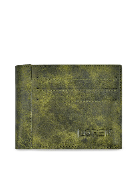 

LOREM Men Green & Black Printed Two Fold Wallet