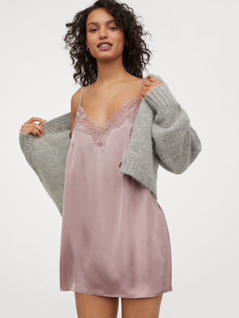 

H&M Pink Satin Nightslip