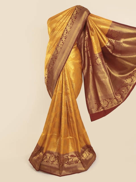 

Pothys Mustard Woven Design Pure Silk Saree