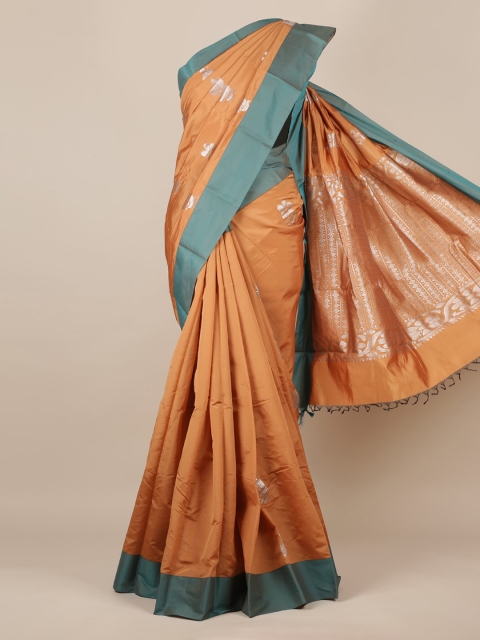 

Pothys Orange & Blue Silk Cotton Woven Design Saree