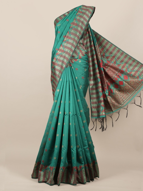 

Pothys Green Woven Design Jute Silk Saree