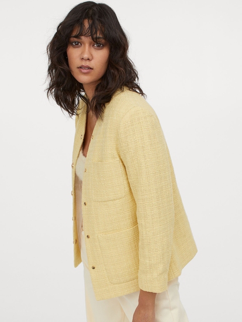

H&M Women Yellow Woven Jacket