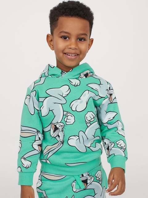 

H&M Boys Printed Hoodie, Green