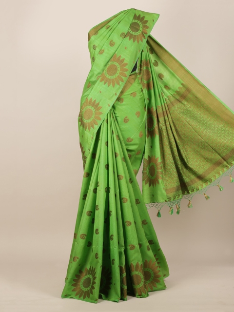 

Pothys Green Woven Design Jute Silk Saree