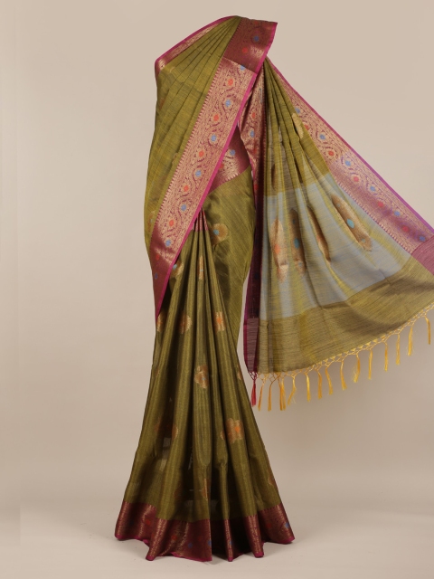 

Pothys Green Woven Design Cotton Blend Saree