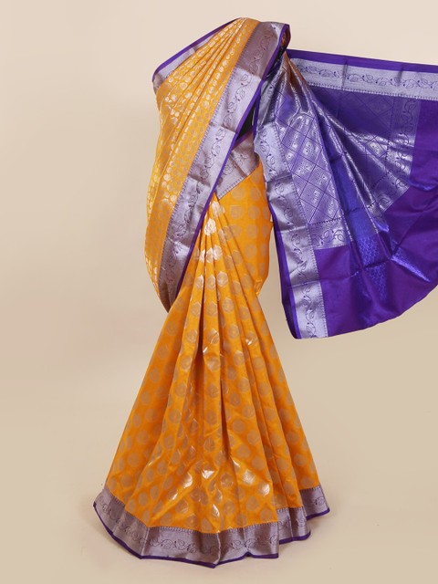 

Pothys Yellow Woven Design Art Silk Saree