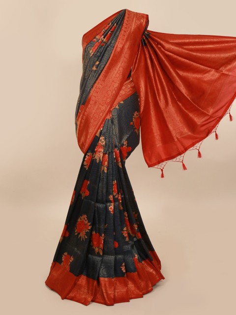 

Pothys Navy Blue & Red Art Silk Woven Design Saree