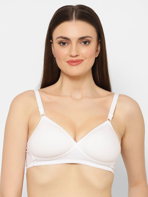 

Floret White Solid Non-Wired Lightly Padded Minimizer Bra T3062