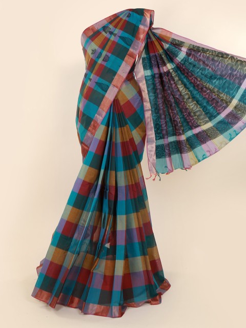 

Pothys Multicoloured Checked Pure Cotton Saree, Multi