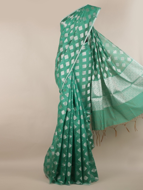 

Pothys Green Woven Design Cotton Blend Saree
