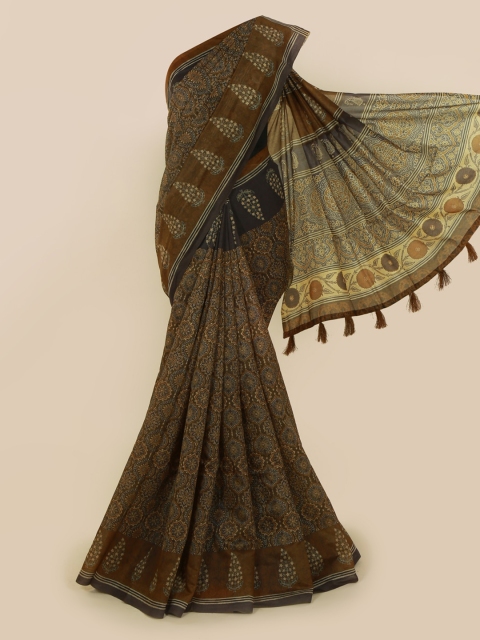 

Pothys Green Printed Cotton Blend Saree