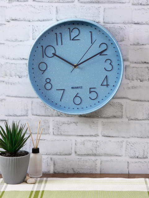 

House Of Accessories Blue Round Solid 30 cm Analogue Wall Clock
