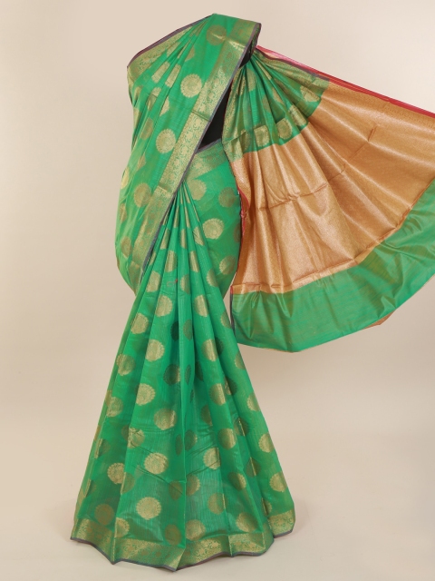

Pothys Green Woven Design Cotton Blend Saree
