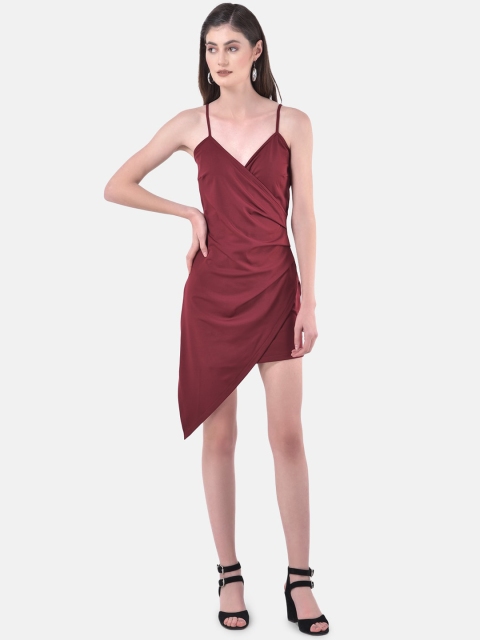 

Eavan Women Maroon Solid Wrap Dress
