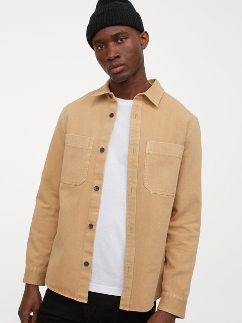 

H&M Men Beige Regular Fit Shirt jacket
