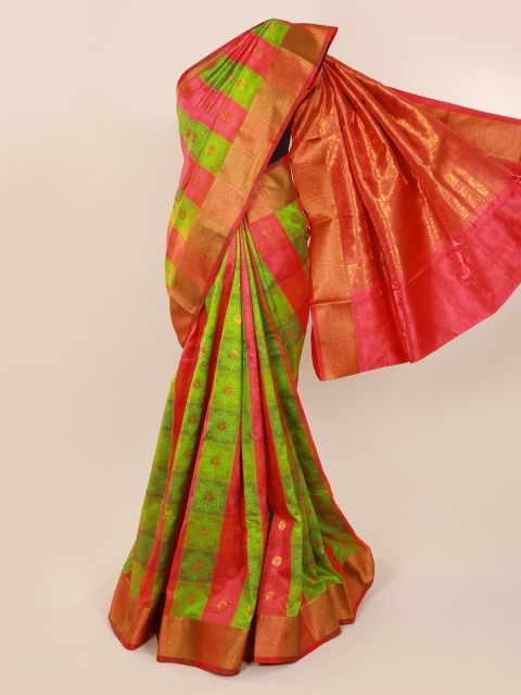 

Pothys Multicoloured Checked Art Silk Saree, Multi